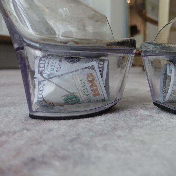 Clear TipJar Stripper Platform Heels - Picture 2 of 11